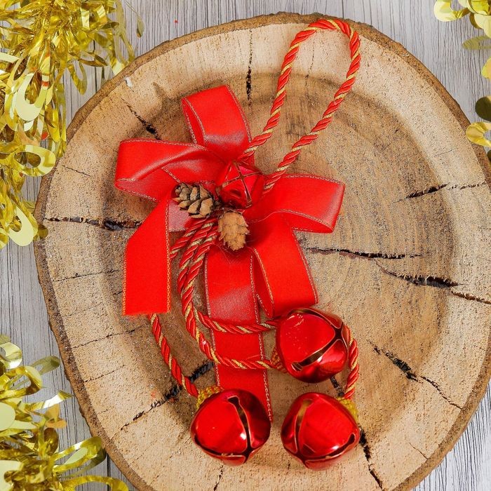 Украшение новогоднее «Бантик с бубенцами» (15 см)