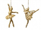 Елочное украшение «Балерина» (14,5 см, 2 шт) золотой