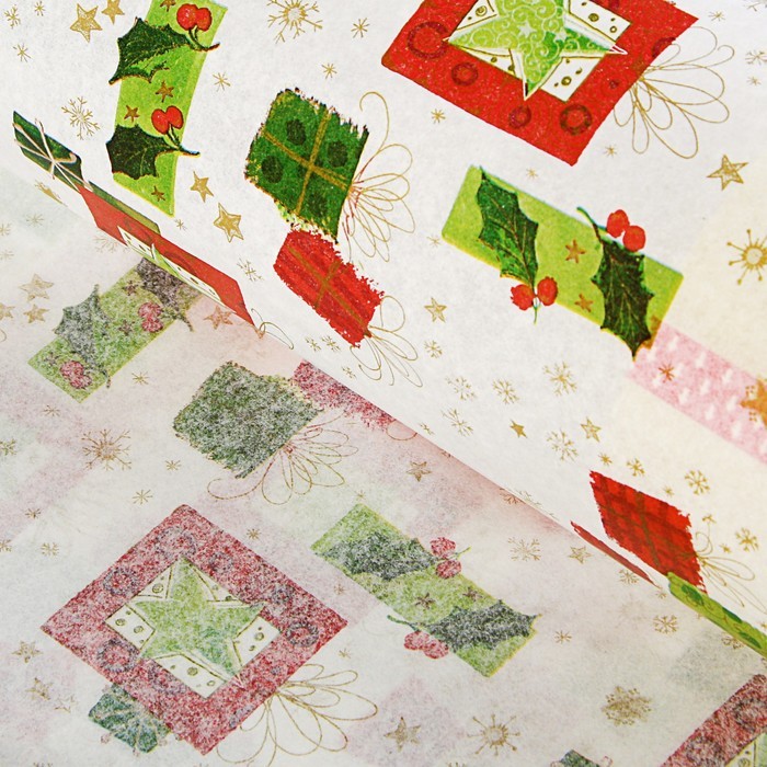 Бумага-тишью упаковочная «Новогодние подарки», 50х76 см | Werola