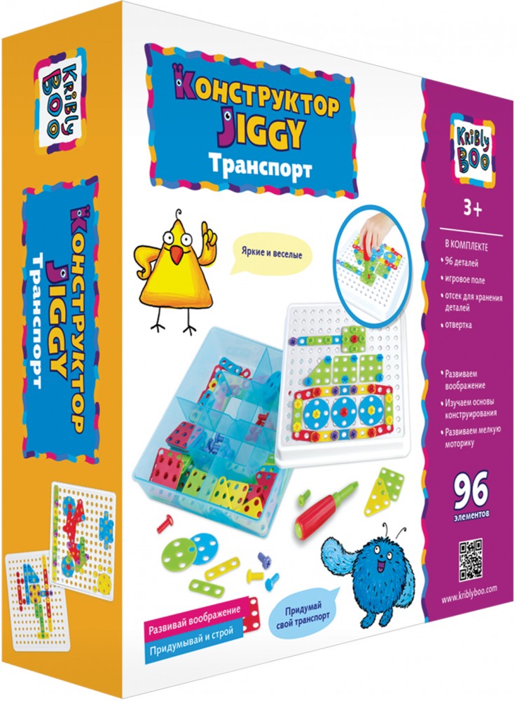 Отверточный конструктор «Транспорт» (96 элементов) | Jiggy | Kribly Boo