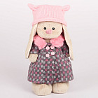 Зайка Ми в пальто и розовой шапке, 32 см