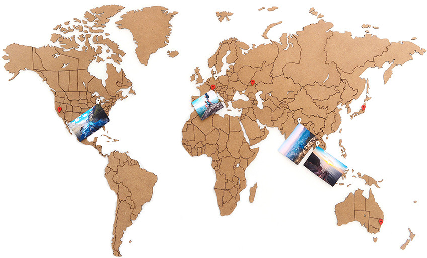 Пазл «Карта мира» (100х60 см) коричневая | Mimi