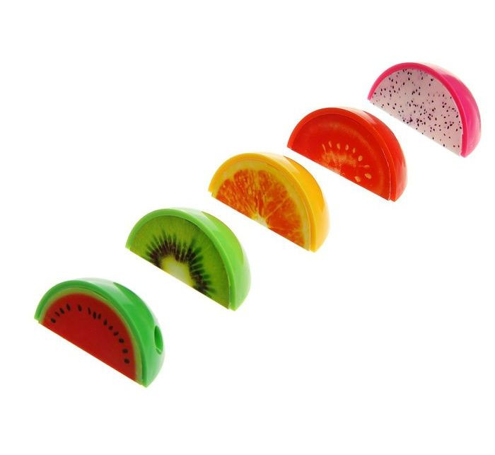 Точилка с контейнером «Фрукты», МИКС