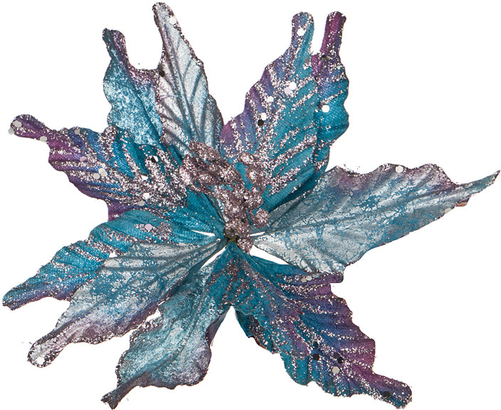 Цветок на клипсе «Пуансетия» (25 см) | Цветы для декора