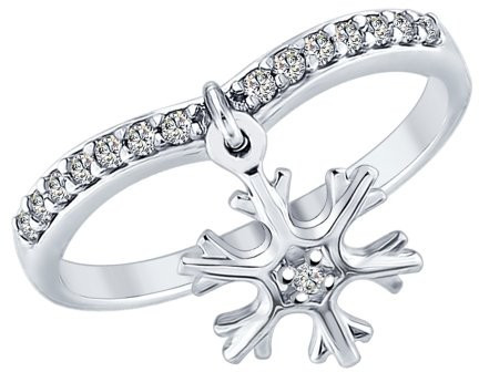 Кольцо из серебра с фианитами | SOKOLOV