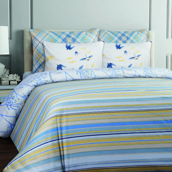 Комплект постельного белья «Stripe blue» (арт. 552405/81, семейный, бязь-люкс, 2 наволочки 70х70)