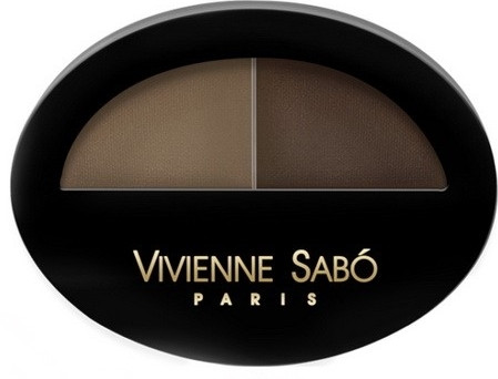 Тени для бровей двойные, оттенок 01 Бежевый/Коричневый | Brow Arcade | Vivienne Sabo