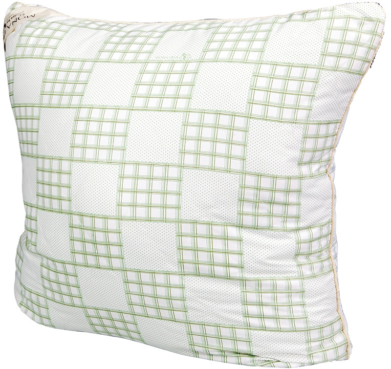 Подушка «Climat Control» (натуральная шерсть, натуральное волокно, 70х70 см), бархатный серый/зеленая олива | Chalet by Serg Look | Mona Liza