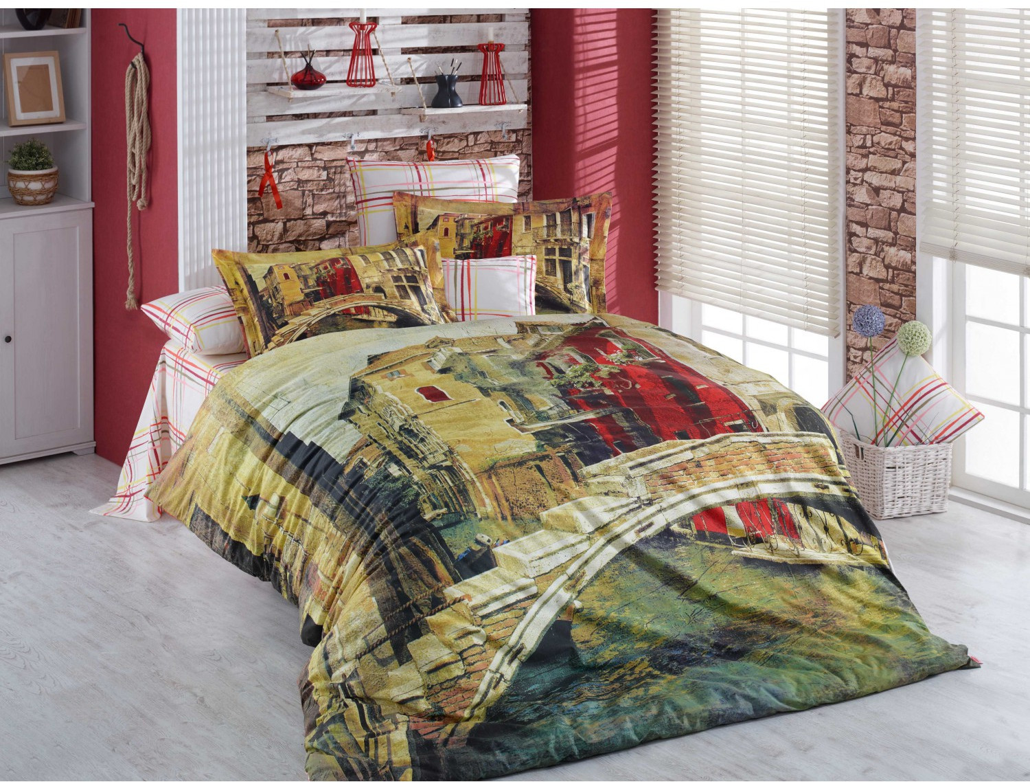 Комплект постельного белья «Venezia» (арт. 1501000938, евро, поплин, 2 наволочки 50х70 и 2 наволочки 70х70) | Комплекты 3D | Hobby