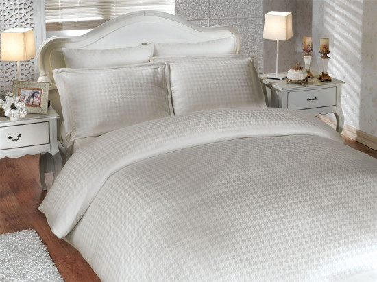 Комплект постельного белья «Diamond Houndstooth» (арт. 1501000003, евро, бамбук, 2 наволочки 50х70 и 2 наволочки 70х70), кремовый