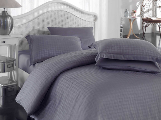 Комплект постельного белья «Diamond Houndstooth» (арт. 1501000800, евро, бамбук, 2 наволочки 50х70 и 2 наволочки 70х70), серый