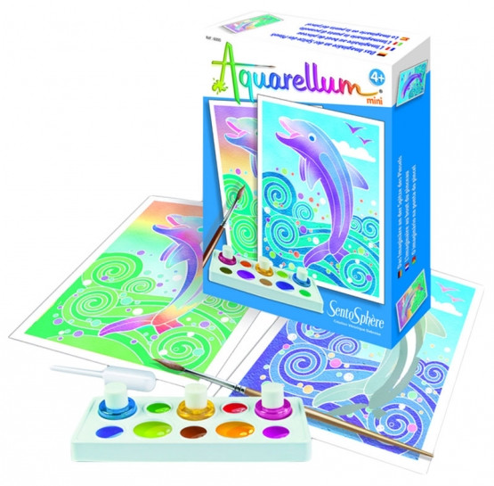 Набор для творчества «Акварельная раскраска» - Дельфины | Акварельная раскраска | SentoSphere