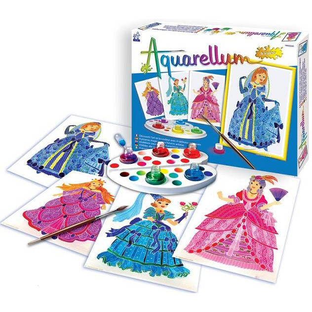 Набор для творчества «Акварельная раскраска» - Принцессы | Акварельная раскраска | SentoSphere