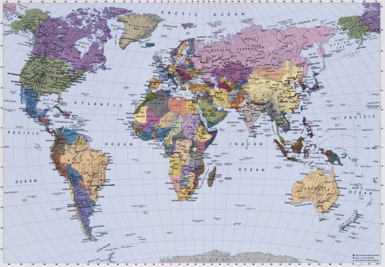 Фотообои «World Map» (270 х 188 см)