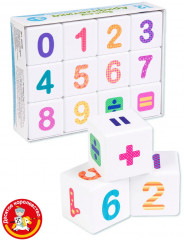 Кубики пластиковые «Весёлая арифметика» - Фото 1