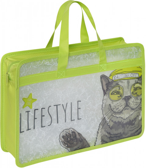 Папка-портфель на молнии «Easy life. British cat»