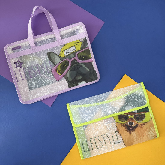 Папка-портфель на молнии «Псы на стиле. Бульдог»