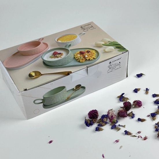 Бульонница с блюдцем и ложкой «Multicolor»