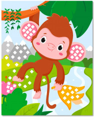 Мозаика-аппликация «Жираф, слоненок, обезьянка» - Фото 7