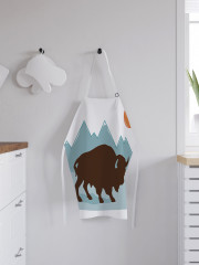 Фартук для кухни «Бизон возле гор» - Фото 2