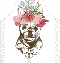 Фартук для кухни «Бульдог с венком» - Фото 1