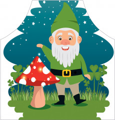 Фартук для кухни «Гномик у гриба» - Фото 1