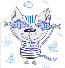 Фартук для кухни «Кот с рыбными очками» - Фото 1