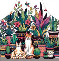 Фартук для кухни «Коты и кактусы» - Фото 1