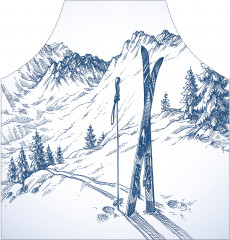 Фартук для кухни «Лыжник отдыхает» - Фото 1