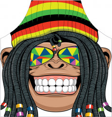 Фартук для кухни «Обезьяна хиппи» - Фото 1