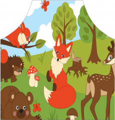 Фартук для кухни «Оленёнок и лиса» - Фото 1