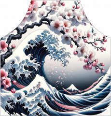 Фартук для кухни «Сакура над волной» - Фото 1