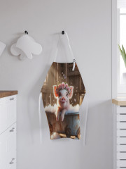 Фартук для кухни «Хрюша с розами» - Фото 2