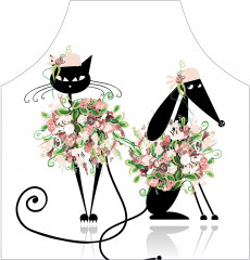 Фартук для кухни «Цветочные питомцы» - Фото 1