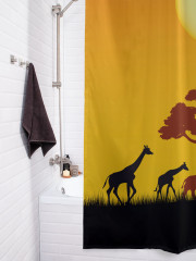 Штора для ванной с водоотталкивающей пропиткой «Африканские звери у дерева» - Фото 3