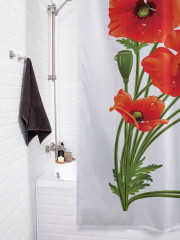 Штора для ванной с водоотталкивающей пропиткой «Букет маков» - Фото 3