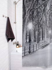 Штора для ванной с водоотталкивающей пропиткой «Бульвар зимней ночью» - Фото 3