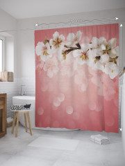 Штора для ванной с водоотталкивающей пропиткой «Весенняя ветка» - Фото 1