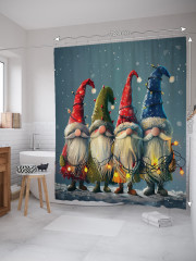 Штора для ванной с водоотталкивающей пропиткой «Гномы с гирляндой» - Фото 1