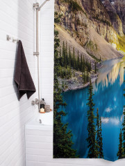 Штора для ванной с водоотталкивающей пропиткой «Горы у озера» - Фото 3