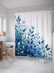 Штора для ванной с водоотталкивающей пропиткой «Градиент веточек» - Фото 1