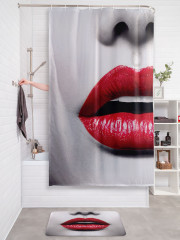 Штора для ванной с водоотталкивающей пропиткой «Губы бантиком» - Фото 2