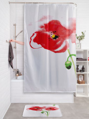 Штора для ванной с водоотталкивающей пропиткой «Два мака» - Фото 2