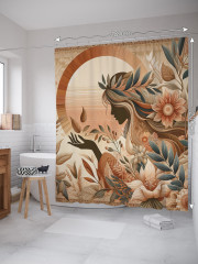 Штора для ванной с водоотталкивающей пропиткой «Девушка в цветах» - Фото 1