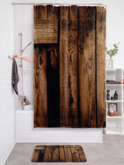 Штора для ванной с водоотталкивающей пропиткой «Деревянный забор» - Фото 2