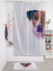 Штора для ванной с водоотталкивающей пропиткой «Джек-рассел-терьер» - Фото 2