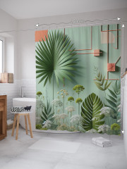 Штора для ванной с водоотталкивающей пропиткой «Дизайнерский сад» - Фото 1