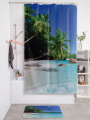 Штора для ванной с водоотталкивающей пропиткой «Дикий морской остров» - Фото 2
