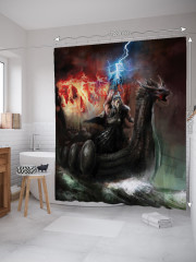 Штора для ванной с водоотталкивающей пропиткой «Драккар викингов» - Фото 1