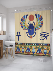 Штора для ванной с водоотталкивающей пропиткой «Египетский скарабей» - Фото 1